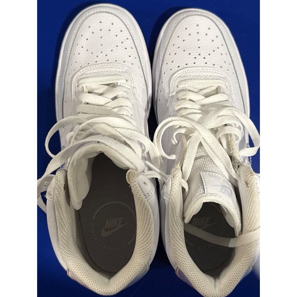 Nike Court Vision FD 0819-100 White Iridescent Swoosh Womens High-Top Sneakers - Picture 9 of 9